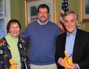 Yarmouth Lions 1st VP, Alan Lambert (center) with Barbara (left) and Horace (right) Horton